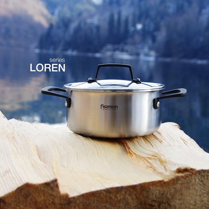 Кастрюля Fissman LOREN 18x8,5 см/2 л со стеклянной крышкой (5471)