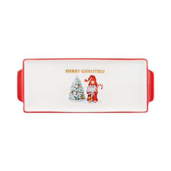 Блюдо Ardesto Christmas Gnomes, 30х12см, фарфор, прямоугольная