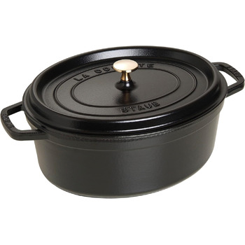 Чавунна жаровня/кокот STAUB, овальна 6,7 л, (41 см, чорна)