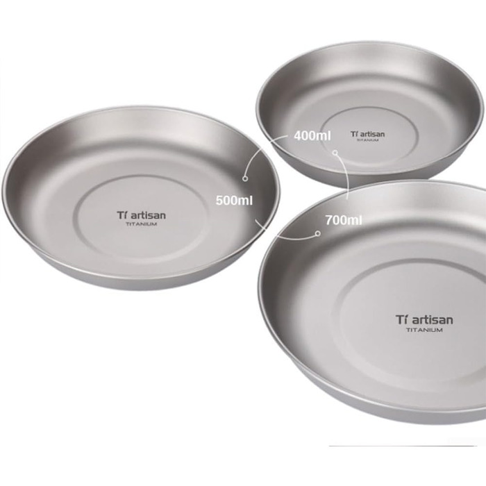 Ультралегкий туристический титановый тарелка 500 мл EasyByMall