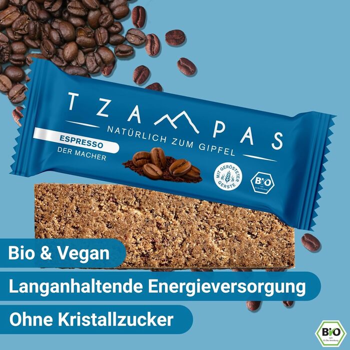 Енергетичні батончики зі смаком еспресо 16 x 40 г, Espresso TZAMPAS