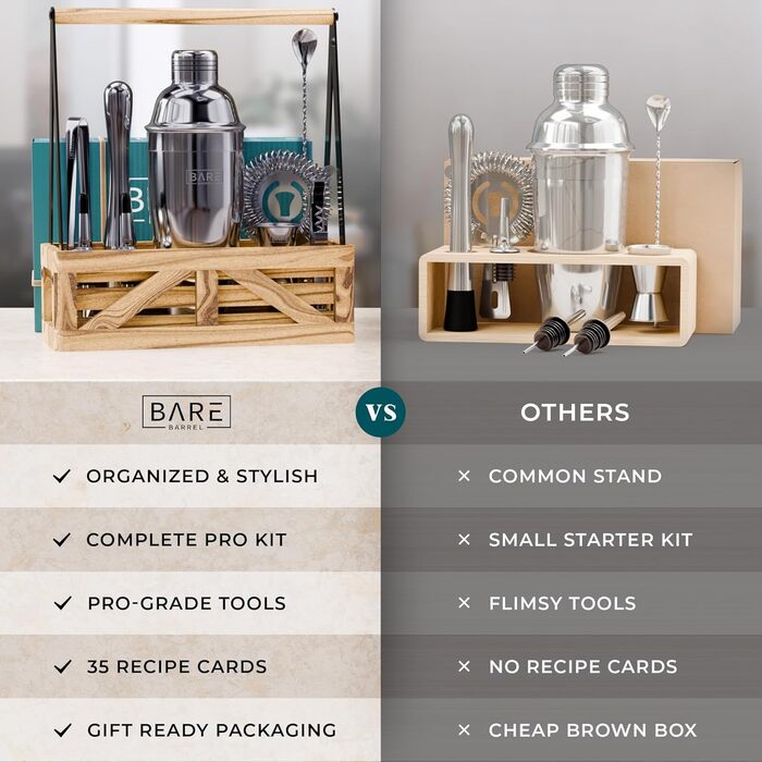 Професійний набір для приготування коктейлів 12 предметів Bare Barrel