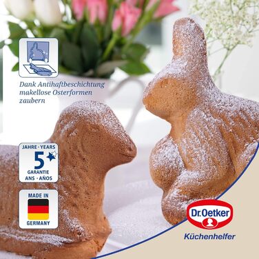 Набір з 2 форм для пасхальної випічки, ягня та кролик Golden Easter Dr. Oetker