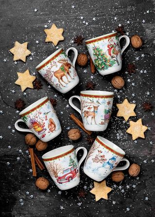 Набор из 6 рождественских кружек 400 мл Weihnachtsbecher Seltmann Weiden