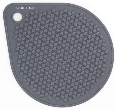 Силіконова магнітна підставка під гаряче 18 см, сіра Silberthal