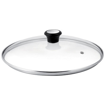 Кришка Tefal 26см, скло, нержавіюча сталь, бакеліт, прозорий