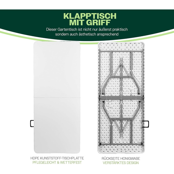 Складаний кемпінговий стіл 180x74x74 см Blumixx