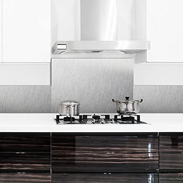 Алюмінієвий кухонний фартух, виготовлений в Італії, захищає плиту та стіну, миється та легко встановлюється, металевий фартух, 48 x 72 см (48x72, матовий)