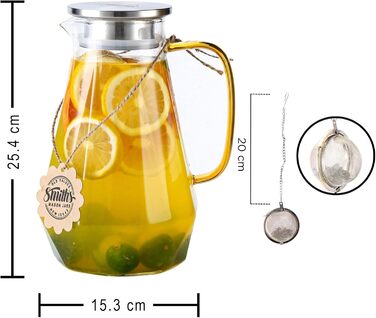 Скляний глечик для напоїв 1,8 л Smiths Mason Jars