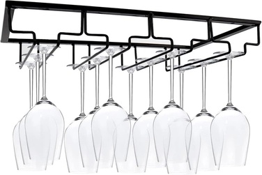 Держатель для бокалов подвесной металлический, 4 ряда для 8 бокалов