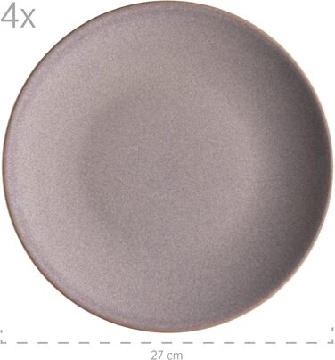Набір посуду MSER 931545 Ossia на 4 персони в середземноморському вінтажному образі, комбінований сервіз з 16 предметів з кераміки (коричневий)