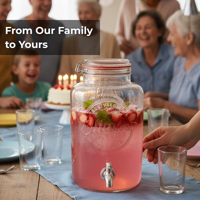 Скляний диспенсер для напоїв з краном 5 л Smiths Mason Jars