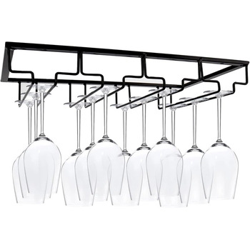 Держатель для бокалов подвесной металлический, 4 ряда для 8 бокалов