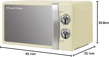 Мікрохвильова піч 17 л, 700 Вт, кремовий RHMM701C Russell Hobbs