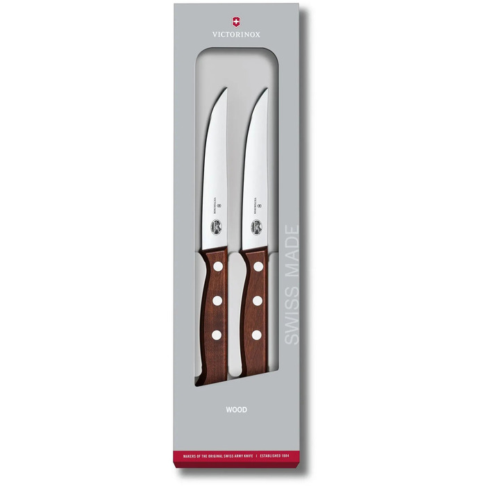 Кухонный набор Victorinox Wood Steak Set 2 ножа лезвие 12см от деревьев. с ручкой в подарочной упаковке.