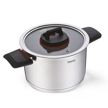 Каструля Fissman зі скляною кришкою PAULINE 2,5 л нержавіюча сталь (5228)