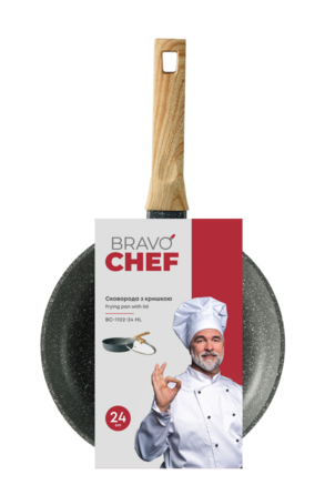 Сковорода Bravo Chef с крышкой 24 см. (7133038)