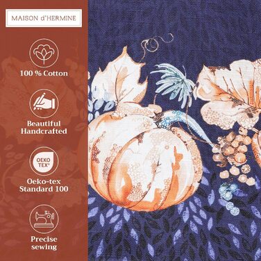 Бавовняні килимки, набір з 4 шт. , декоративні килимки, пасхальні килимки, що миються, для свят, вечерь, весни, літа (33 см x 48 см) (16 - Гарбузово-синіх), 39Hermine, 100