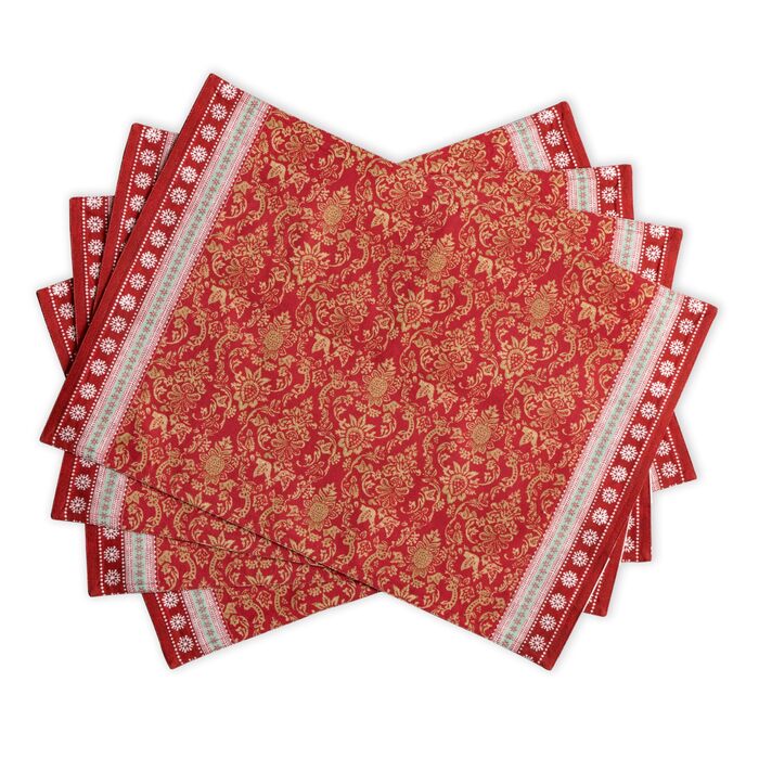 Бавовняні килимки для серветок, набір з 4 шт. , декоративні килимки для серветок, пасхальні килимки, що миються, для свят, вечерь, весни, літа (33 см x 48 см) (031 - Софія), 39Hermine 100