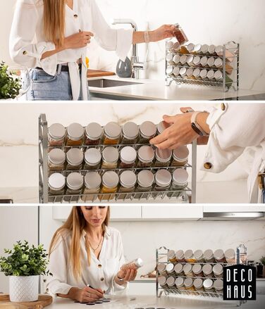 Підставка для спецій трирівнева з 24 баночками, хромована Deco haus