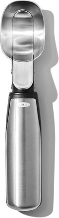 Ергономічна ложка для морозива OXO Good Grips з ежектором нержавіюча сталь 11,7 x 26,7 см, курок (вигнута, сталь)
