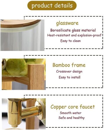 Диспенсер для напоїв скляний з краном 5 л Generisch