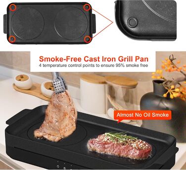 Портативна індукційна варильна поверхня на 2 конфорки 1800 Вт COOKTRON