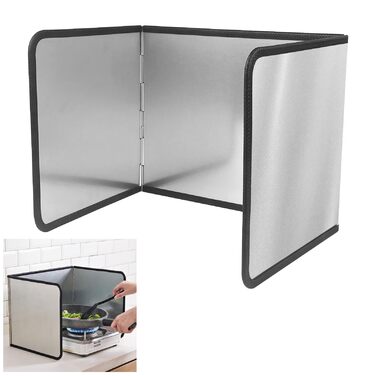 Кухонний фартух Fousenuk, 4-сторонній складаний кухонний фартух, складна стінка із захистом від бризок, компактний складний захист від бризок жиру для кухонь, плит, каструль, стін (39x29x30 см)