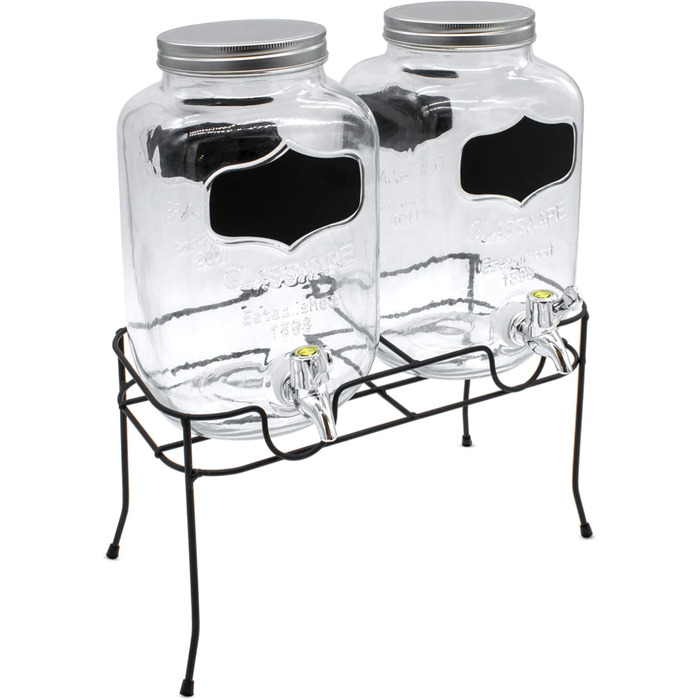 Набор диспенсеров для напитков 2 стеклянных по 4 л Spetebo