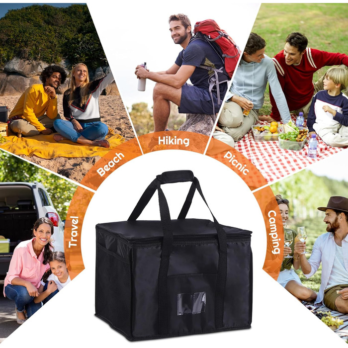 Термосумка 40 л чорна SUOXU