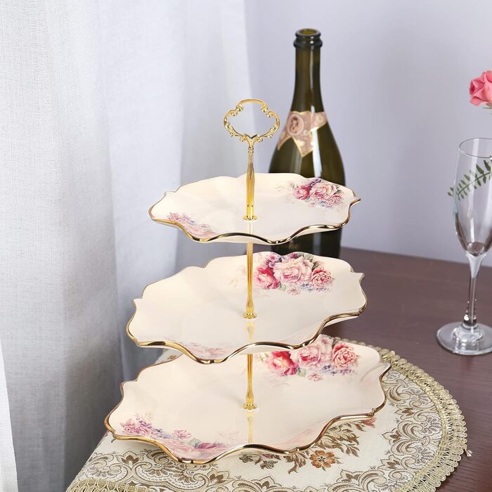 Ярусний етажерка з квітковим візерунком 32 см fanquare