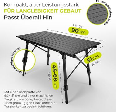 Складний багатофункціональний стіл для кемпінгу 90 х 51 см Werkfox