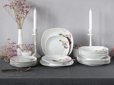 Набор тарелок на 6 персон, 18 предметов, Square Orchidee Creatable