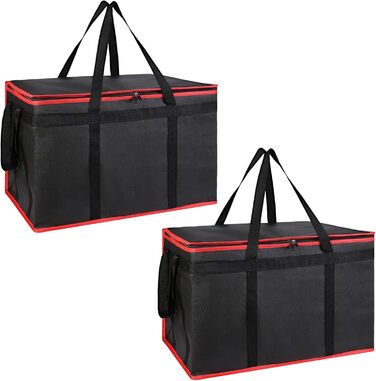 Складні, ізольовані сумки-холодильники з шарами, чудово зберігають тепло для кемпінгу та пікніків, водонепроникна сумка-холодильник, чорно-червоні, 2