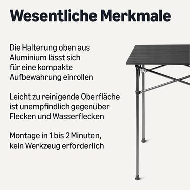 Кемпинговый черный стол Amazon Basics