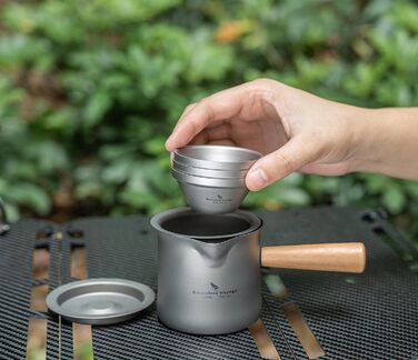 Титановая чайная чашка с деревянной ручкой 200 мл Boundless Voyage