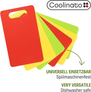 Набір обробних дощок Coolinato, 3 шт., різні розміри, антибактеріальні дошки з жолобком для збору соку, 3 кольори для гігієнічного розділення продуктів (набір 6 шт. кольорових - 24,5x14,5 см)
