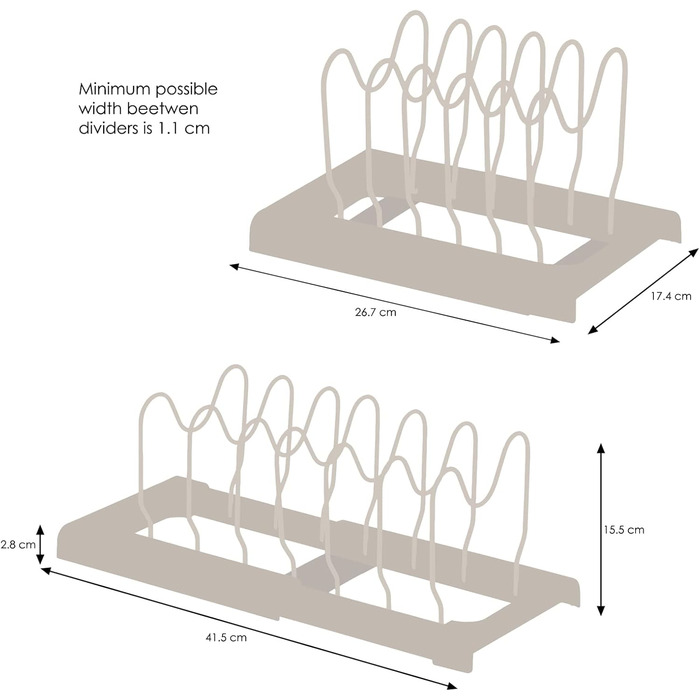 Тримач для посуду розсувний, сірий Simplywire