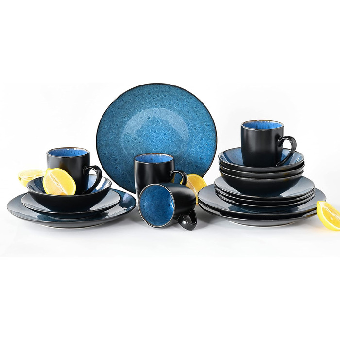 Набір посуду із 16 предметів синій Creatable