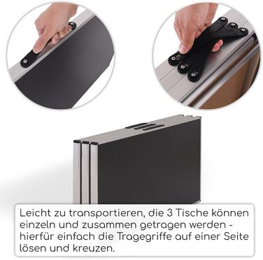 Стіл розкладний алюмінієвий з 3-х частин 100 x 60 см Raburg