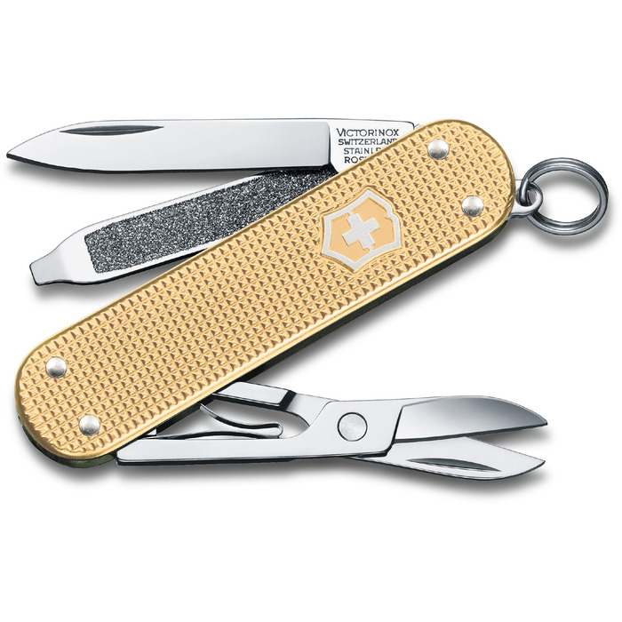 Ніж швейцарський 7 функцій, 58 мм, Victorinox Classic SD Champagne Gold