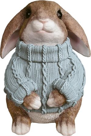 Декоративні фігурки великоднього зайчика у светрі світло-блакитні colourliving