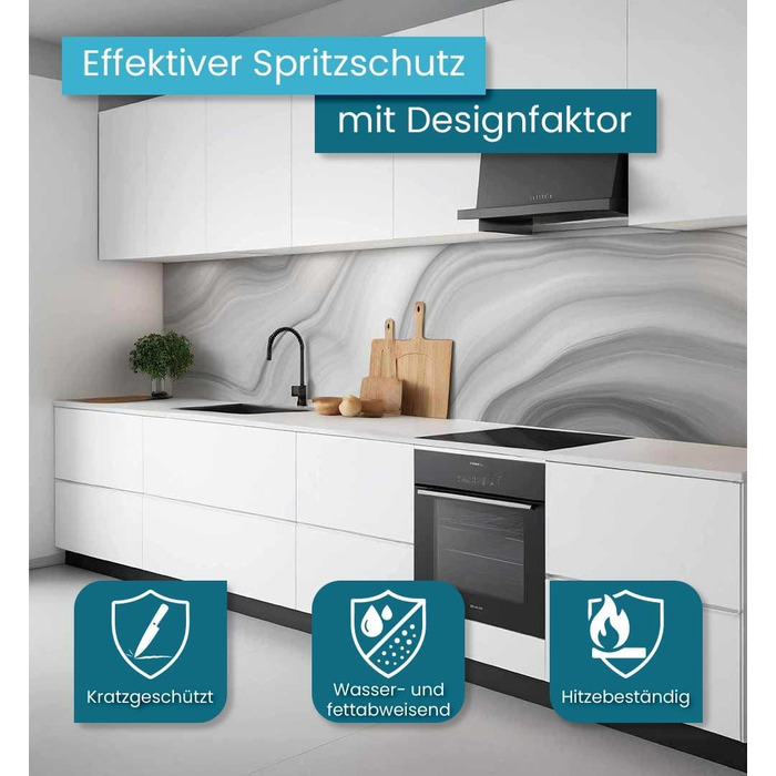 Самоклеящийся кухонный фартук матовый 180 х 60 см MyMaxxi