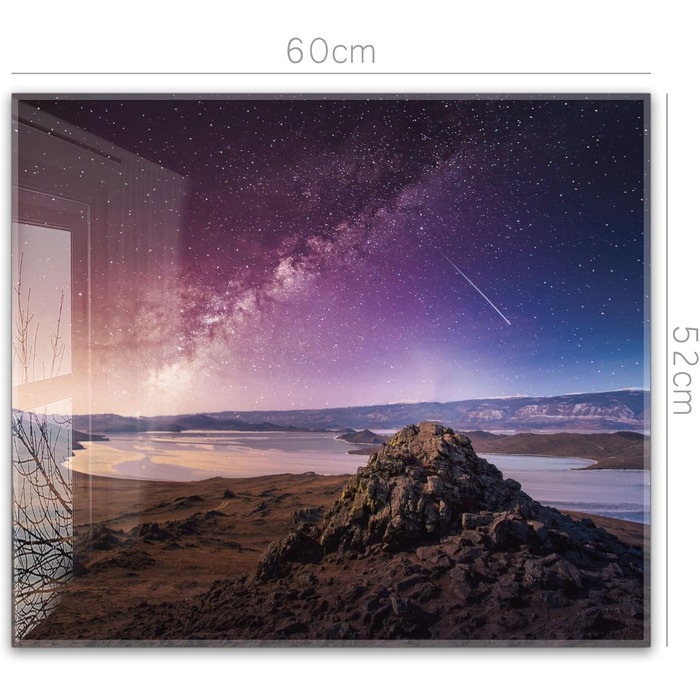 Кухонний фартух timalo зі скляним виглядом Акрилове скло 2 мм Бризкозахисна стіна для плити, скляний фартух, акрилова скляна настінна панель, захисна панель для фартуха Бетонно-блакитно-сірий (60x52 см, 204- Чумацький Шлях)