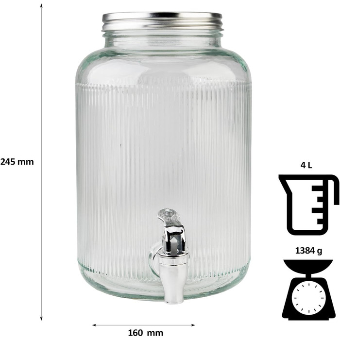 Диспенсер для напитков с краном 4 л SUPERBUTELKI.PL