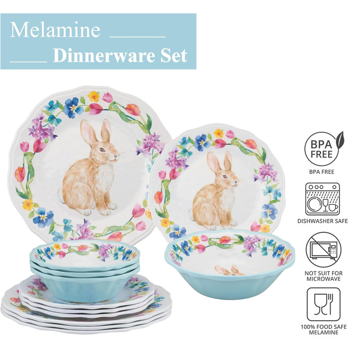 Набір меламінового посуду 12 предметів UP