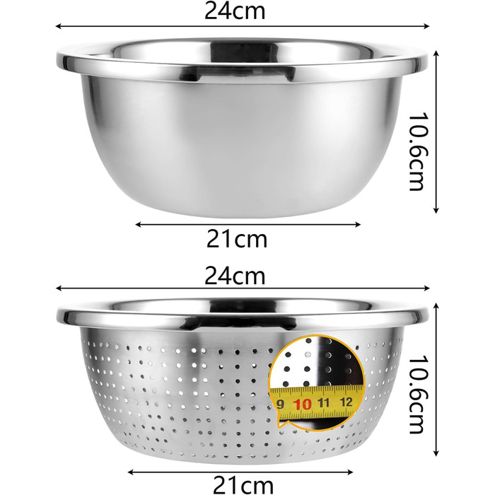 Набор кухонных сит из нержавеющей стали 2 шт. 24 см. Notcilgias
