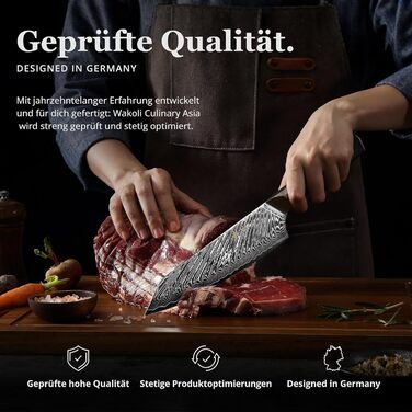 Кулінарний набір ножів з дамаської сталі Sycamore 6 ножів, 67 шарів, ядро VG10, твердість 602 HRC, ручки з клена, хлібний ніж із серрейторною заточкою, магнітний тримач для ножів, професійні кухонні ножі для точного нарізання (Culinary Asia)