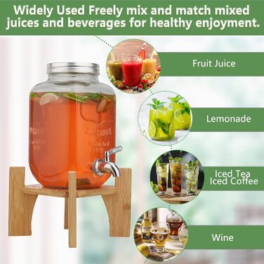 Стеклянный диспенсер для напитков 4 л Hiziwimi