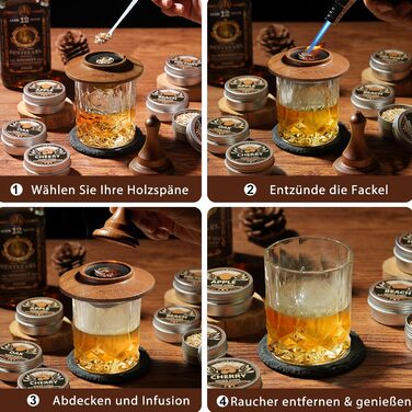 Набор для копчения виски с факелом 6 вкусов ASOVNIS